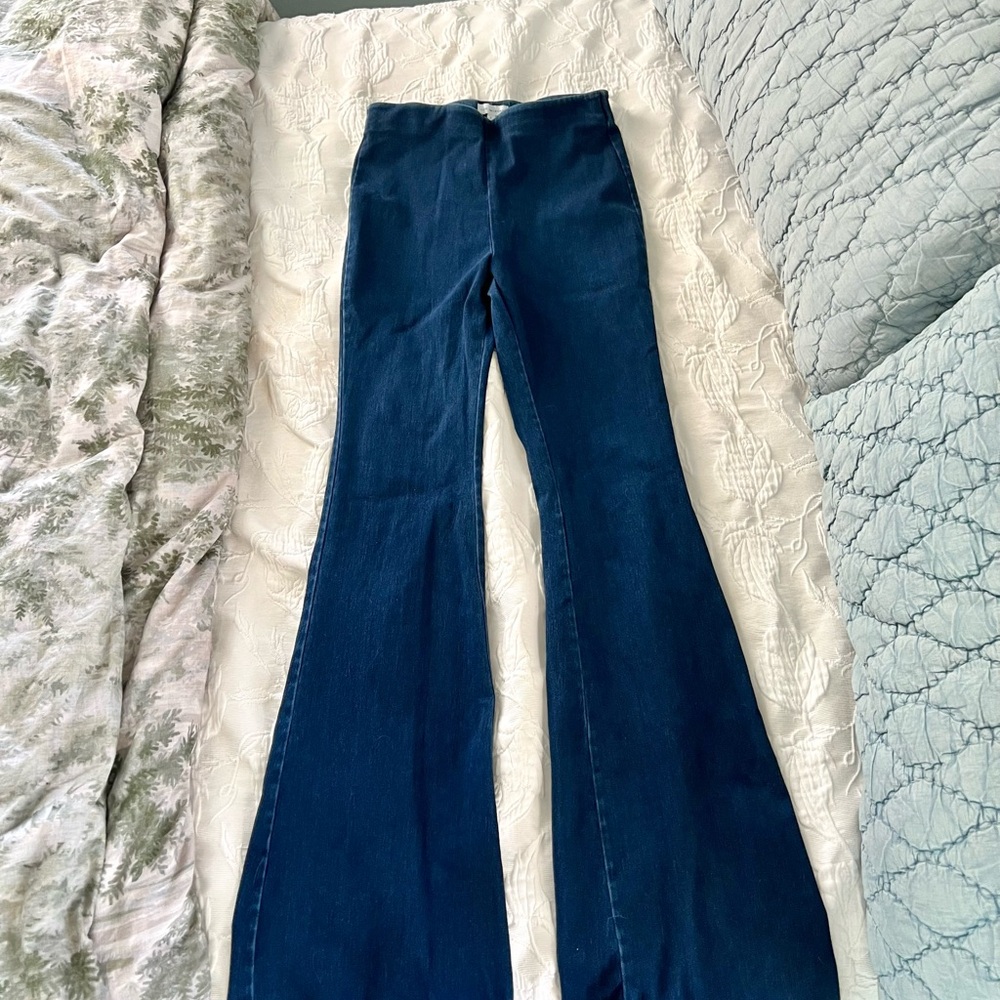 Good American Dark Blue Flare Jeans